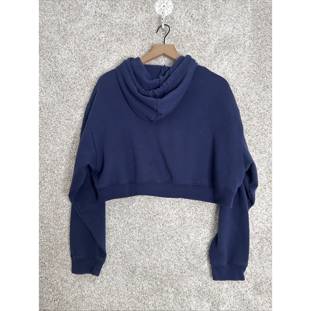 Victoria's Secret Pink Everyday Fleece Cropped Hoodie Color Navy Blue K - Picture 5 of 9